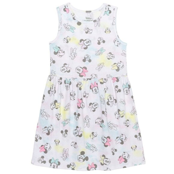 Disney Little Girls Minnie Friends Sleeveless Tank Dress Crew Neck Multi Size 4 - Picture 1 of 1
